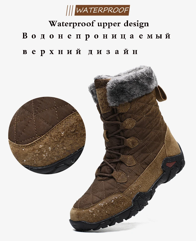TYDZSMT/зимние ботинки высокого качества водонепроницаемые армейские ботинки для женщин; популярные плюшевые ботинки на платформе; обувь для влюбленных размер 11; Botas Mujer