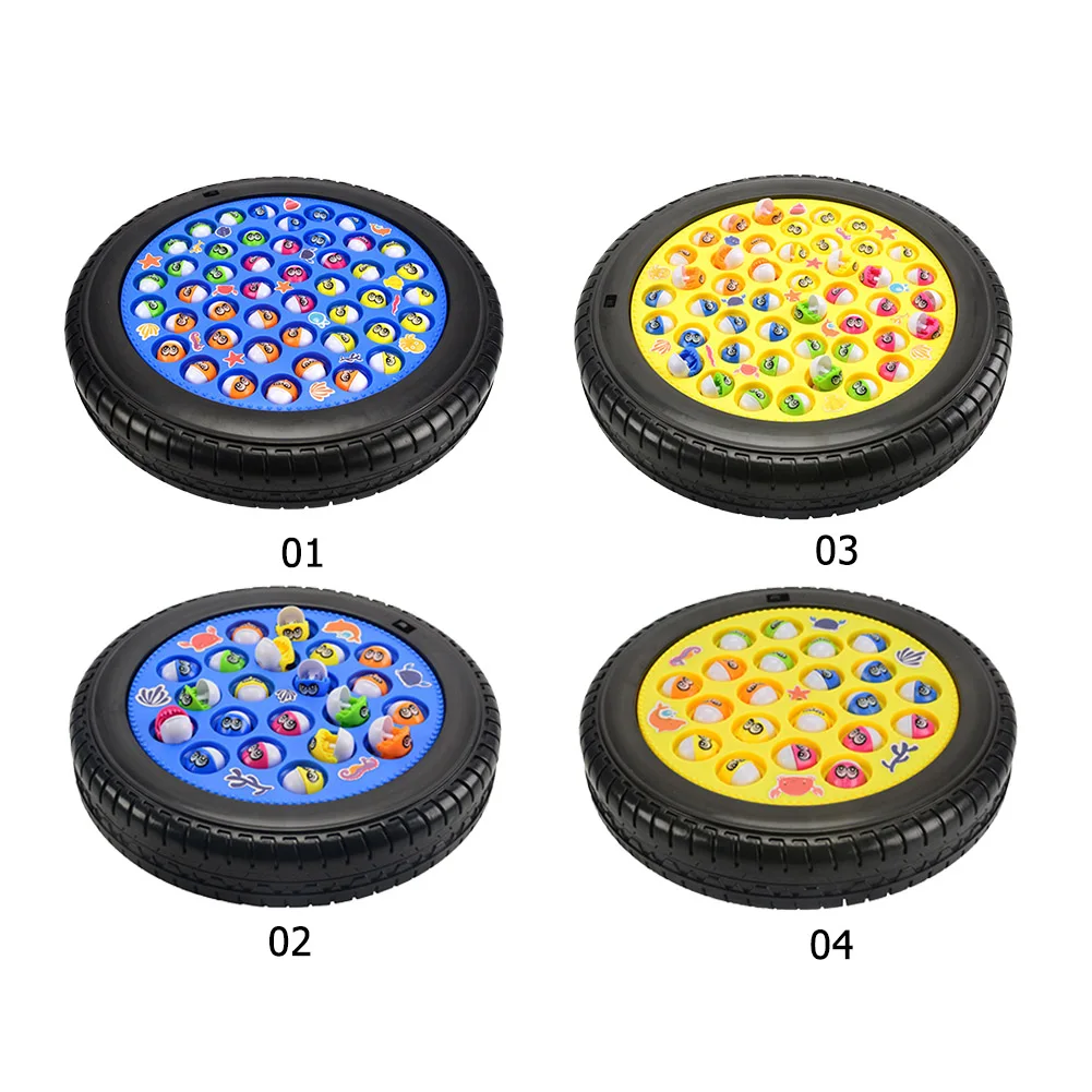 

Kids Fishing Toys Electric Rotating Musical Fishing Play Game Set Magnetic Outdoor Sports Toy for Children Educational Game