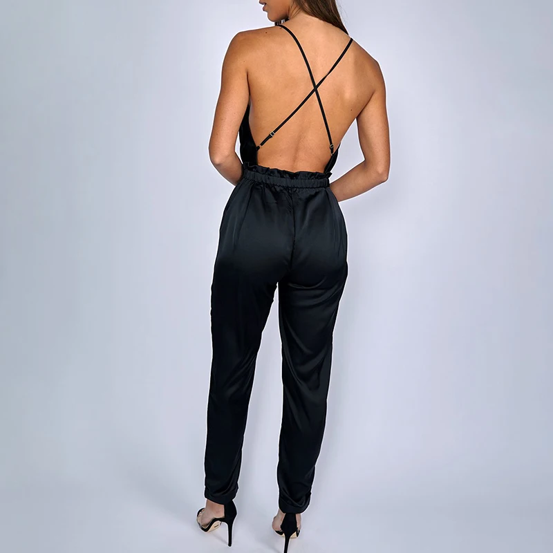 Dressmecb спагетти регулярные комбинезоны комбинезон для женщин Элегантные женские