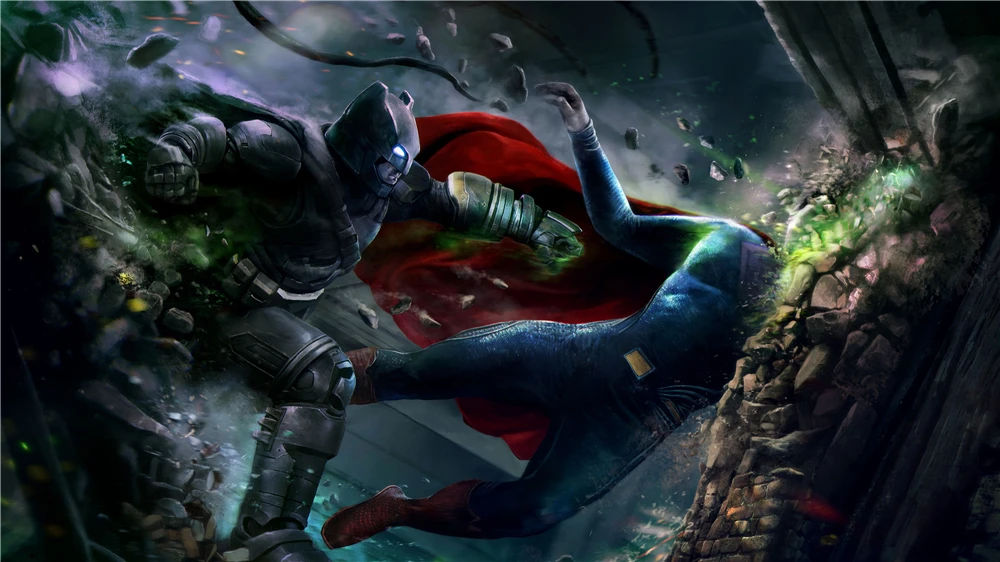 Печать искусства DC comics Лига Справедливости Супермен Бэтмен печать v Рассвет