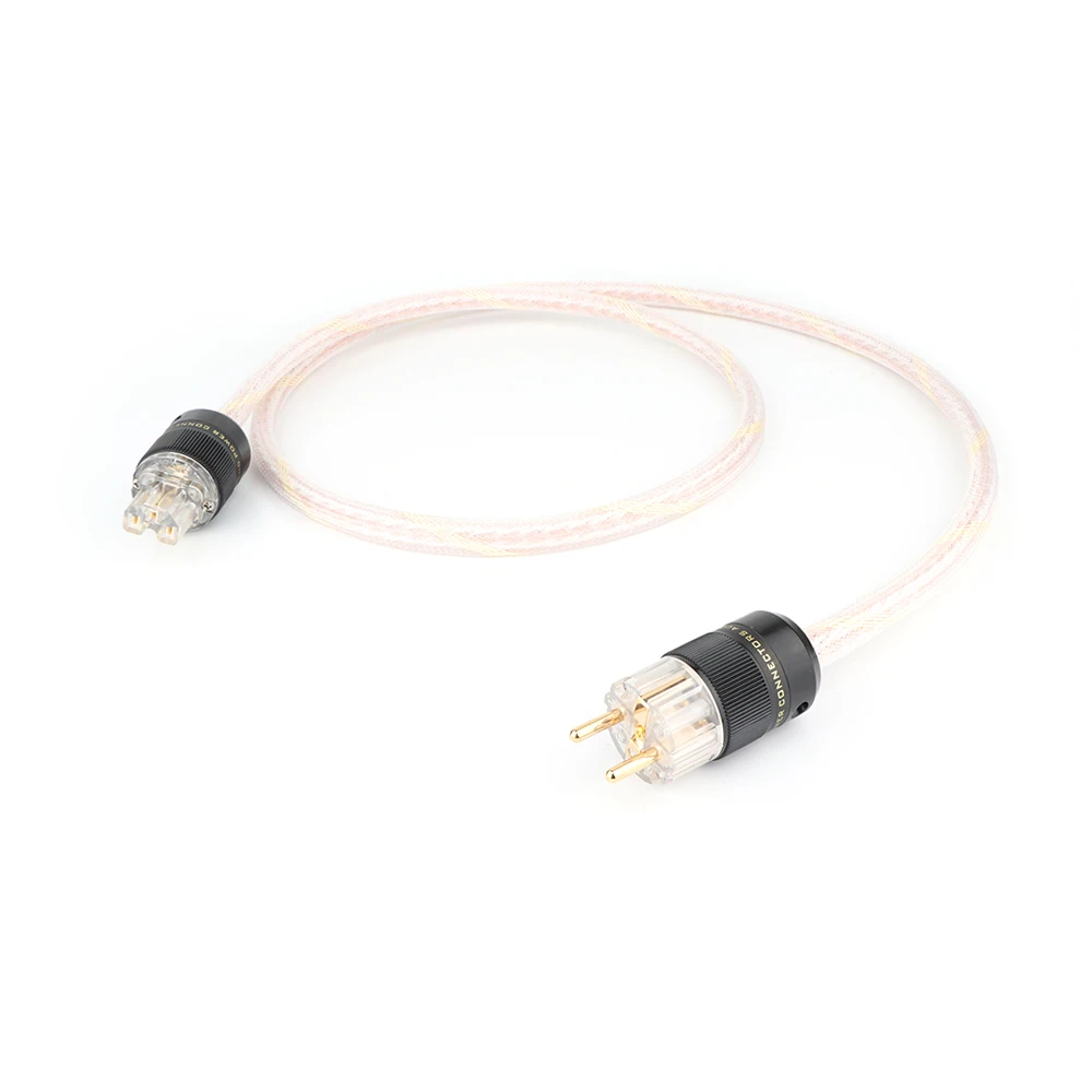 Hi-end 6N OCC 12TC Audiophile Европейский AC Мощность шнур с золотым покрытием Schuko EUR Connecotor