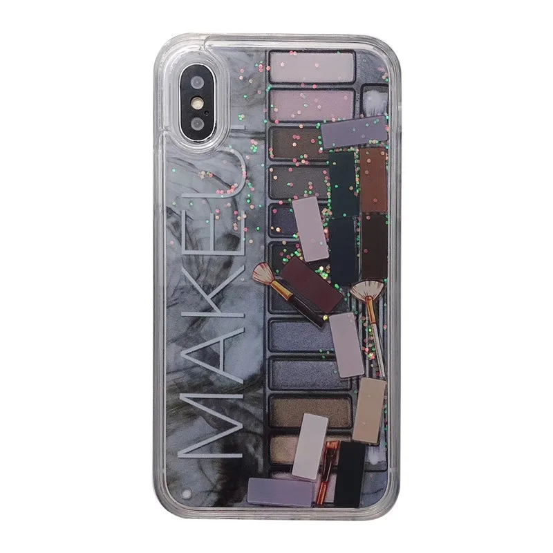 Gray Quicksand макияж тени для век Палитра чехол для телефона iphone XS MAX XR X 7 8plus чехол гладкая твердая оболочка задняя крышка оболочка - Цвет: Gray