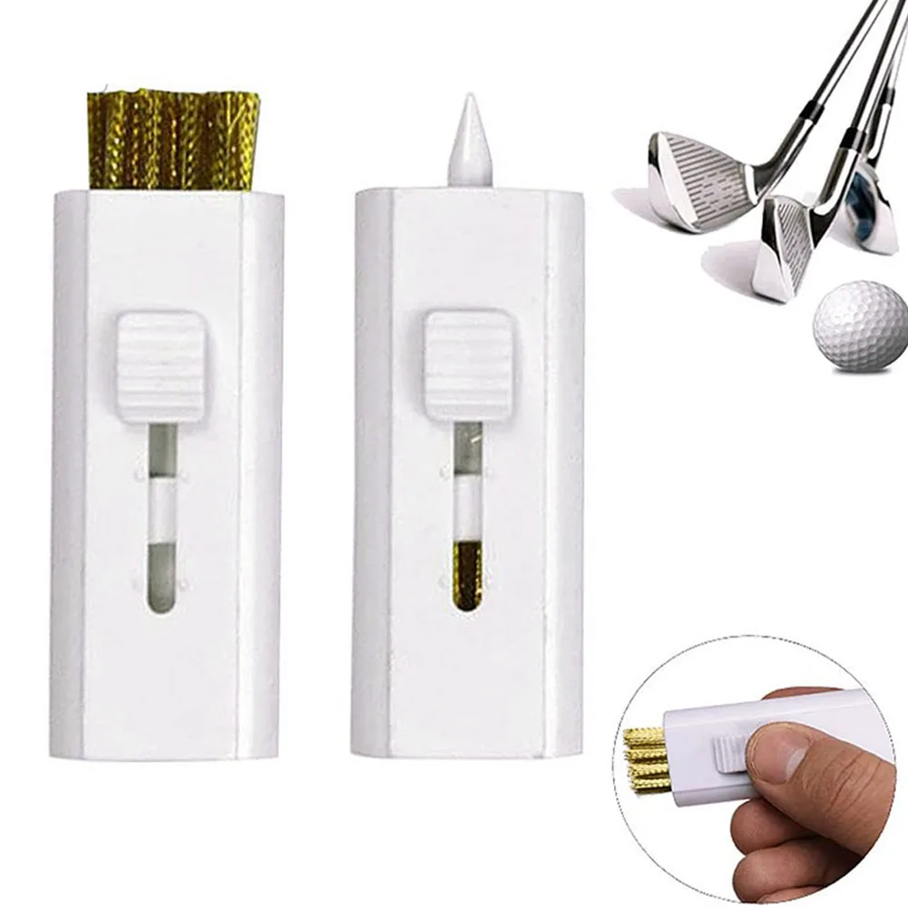 

3pcs Golf Brush Retractable Sports Gift Pocket Accessories With Spike Groove Cleaning Outdoor Portable Ball Durable Double Head