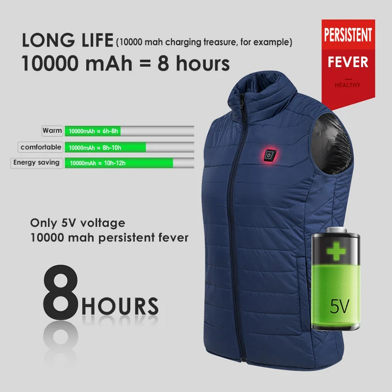 

1 Pc Unisex Electric Heating USB Sleeveless Vests Winter Heated Outdoor Coats Popular Fashion Men's Clothing New 2020 Hot Sale