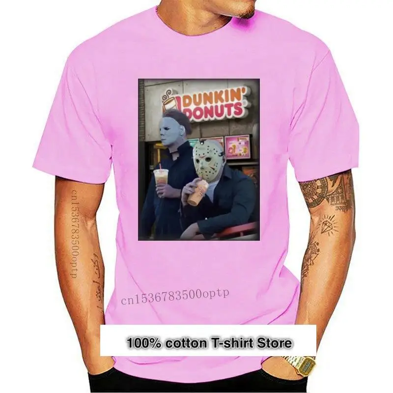 Camiseta de Майкл Майерс и Джейсон вурхес камуфляжная камушка Dunkin пончики nueva