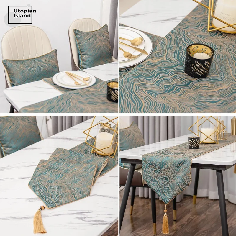 

Golden Table Runners Modern Satin Table Runner Track On The Table Nordic Table Track Elegant Table Runner For Wedding Decoration