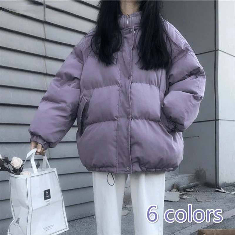 

2021 Parkas Women College Thicker Winter Soft Korean Trendy All-match Basic Womens Parka Pure Hooded Casual Femme Outwear