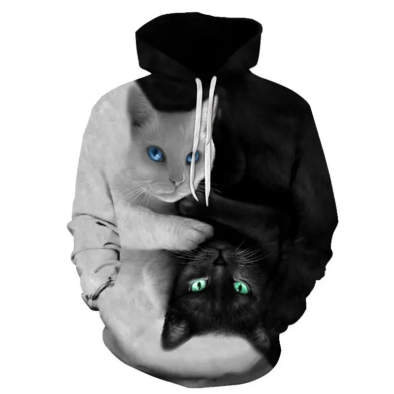 

Cats 3d Print men hoodie Cartoons Crewneck Clothes Vintage Loose Sweatshirt Street Hip Hop oversized Hoodie