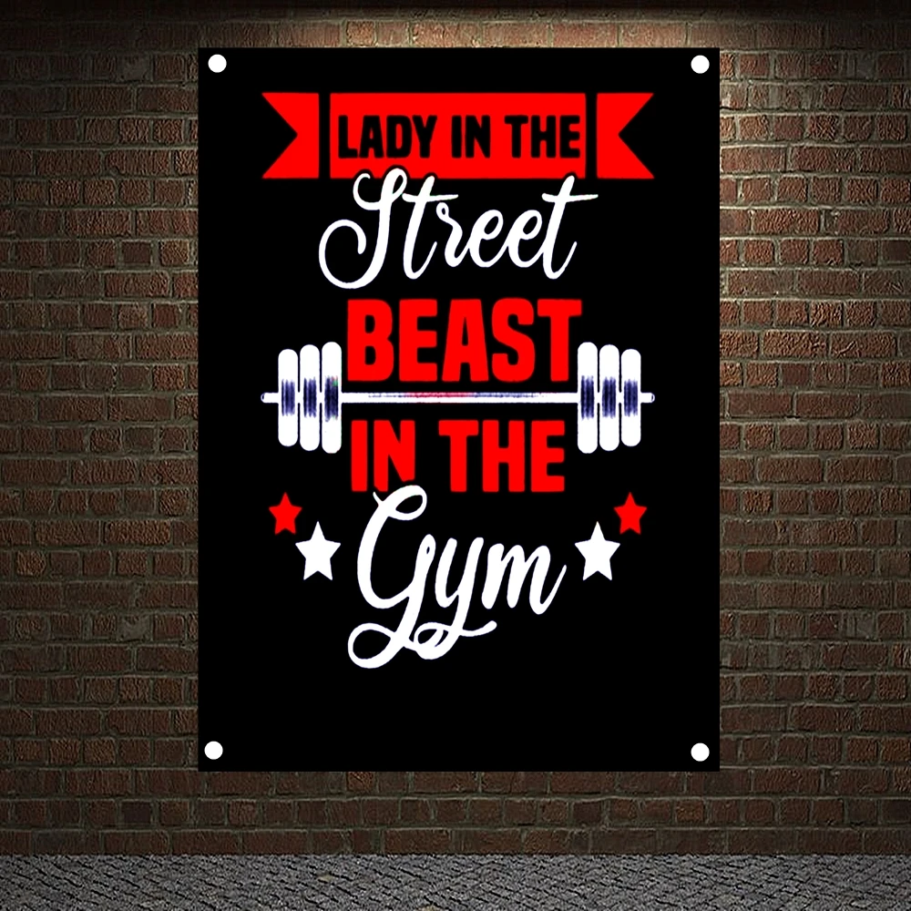 

Motivational Wall Hanging Banners Retro Workout Poster Canvas Painting Wall Art Boxing Martial Arts Hall Gym Decor