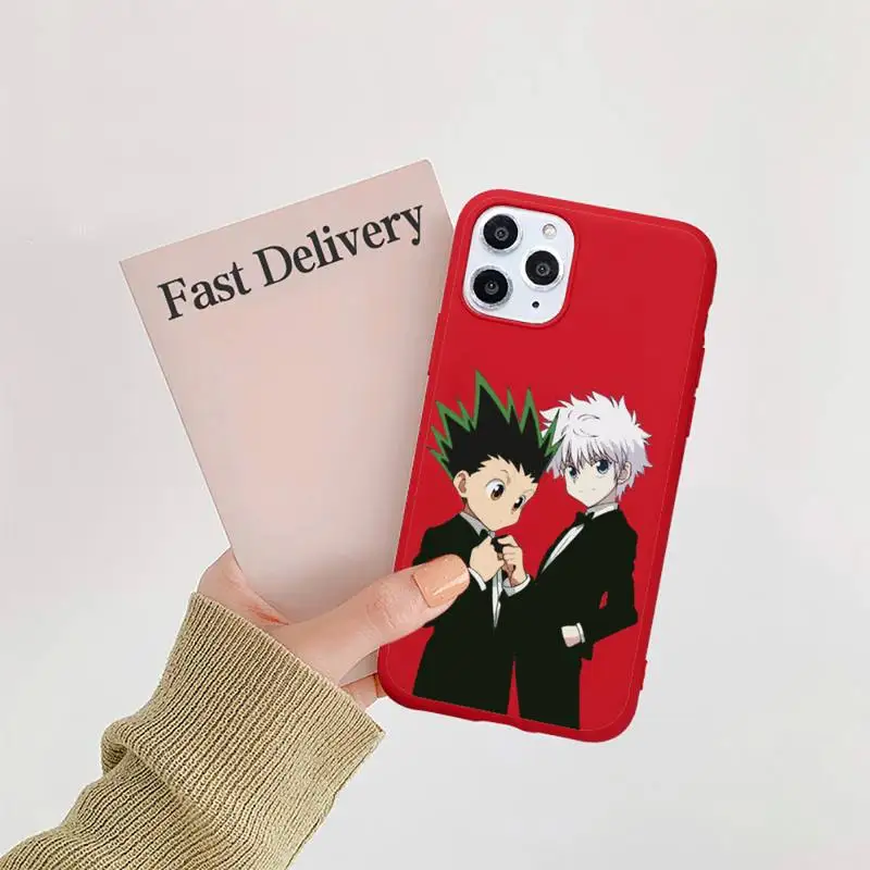 

Hunter X hunter Phone Case Candy Color Red for iPhone 11 12 pro XS MAX 8 7 6 6S Plus X 5S SE 2020 XR
