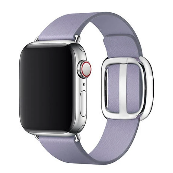 Lerxiuer кожаный современный ремешок с пряжкой для apple watch band 4 44 мм 40 мм для apple watch 5 correa iwatch браслет аксессуары для часов - Band Color: lilac color