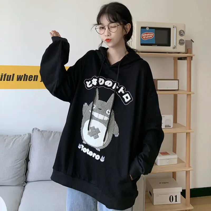 

Kawaii Anime Hoodies Women Korean Clothes for Teens Fashion Cute Y2k Girls Cartoon Print Long Sleeve Hooded Sweashirt