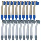 10 одноразовых высокоскоростных наконечников, воздушная турбина + 4 отверстия, стоматологическая быстрая муфта, подходит для инструментов 1,6 мм, голубые и серые, стоматологические материалы