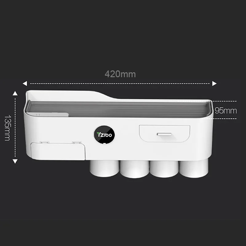 

BAISPO Double-layer Drawer Toothbrush Holder Detachable Washable Toothpaste Squeezer Dispenser Bathroom Accessory Storage Rack