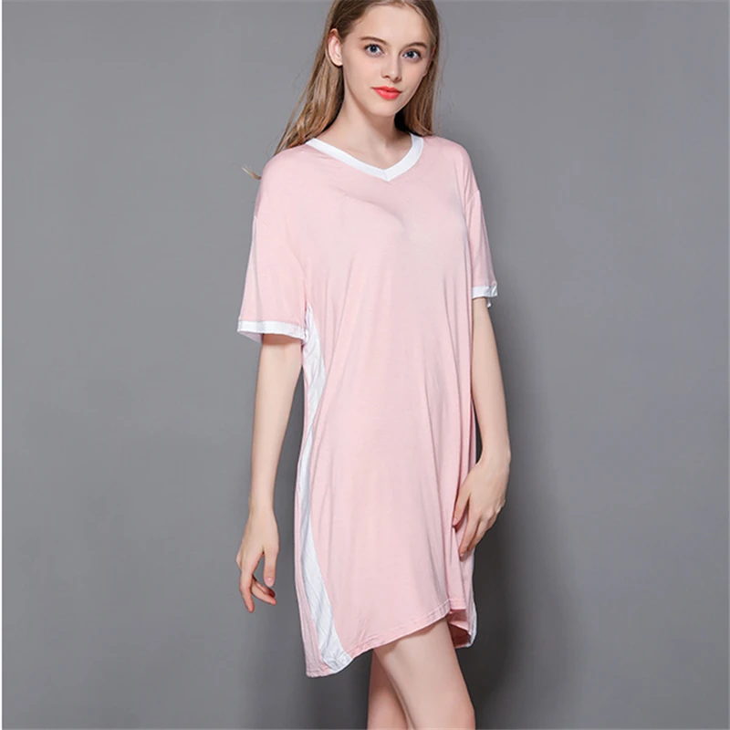 Женское Повседневное платье из модала свободное тонкое с коротким рукавом и