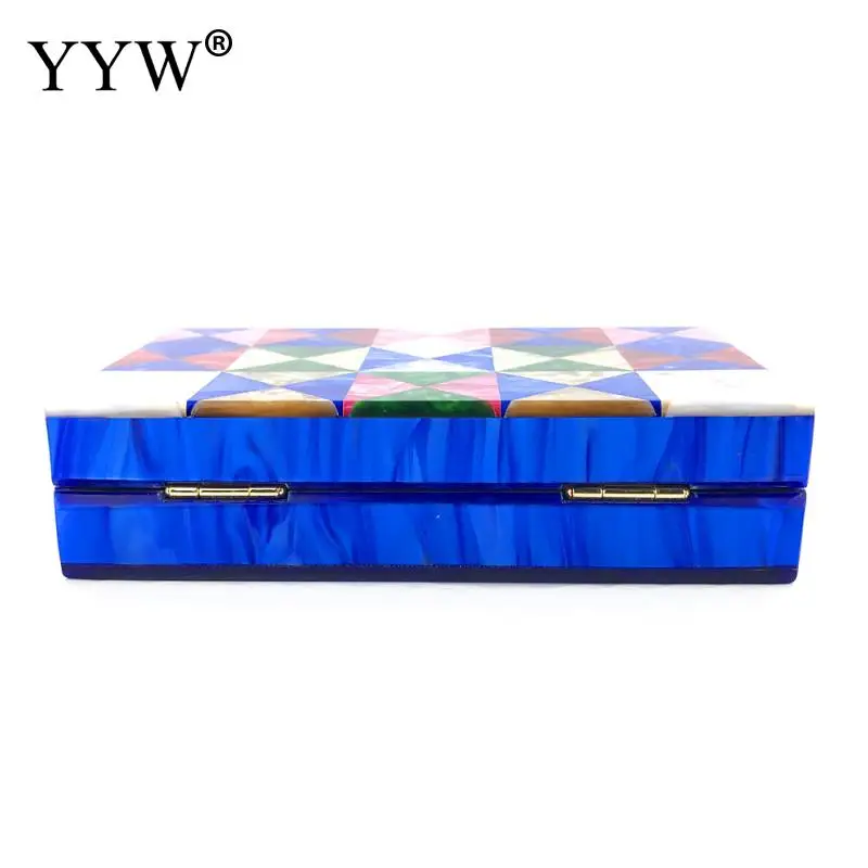 

Women Acrylic Clutch Bag 2020 New Brand Designer Geometric Lattice Female Chain Messenger Bags Party Evening Wedding Bag