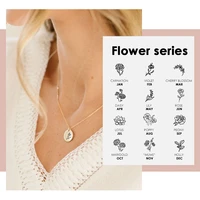 jujie personality engrave flower necklaces for women 2021 stainless steel romantic rose pendant necklace jewelry dropshipping