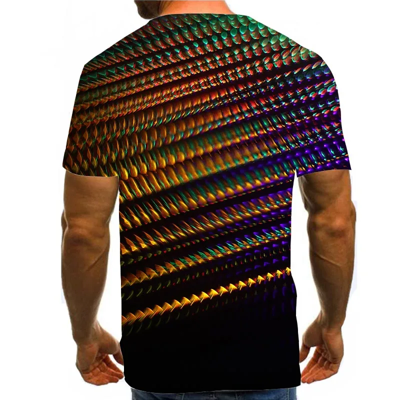 

Men Graphic T Shirts 3D Print Shirt Round Neck Summer Short Sleeve Daily Tops Abstract Tees Brown