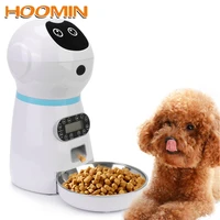 hoomin dog food bowl with voice record auto cat lcd screen timer automatic pet feeders eu plug stainless steel food dispenser