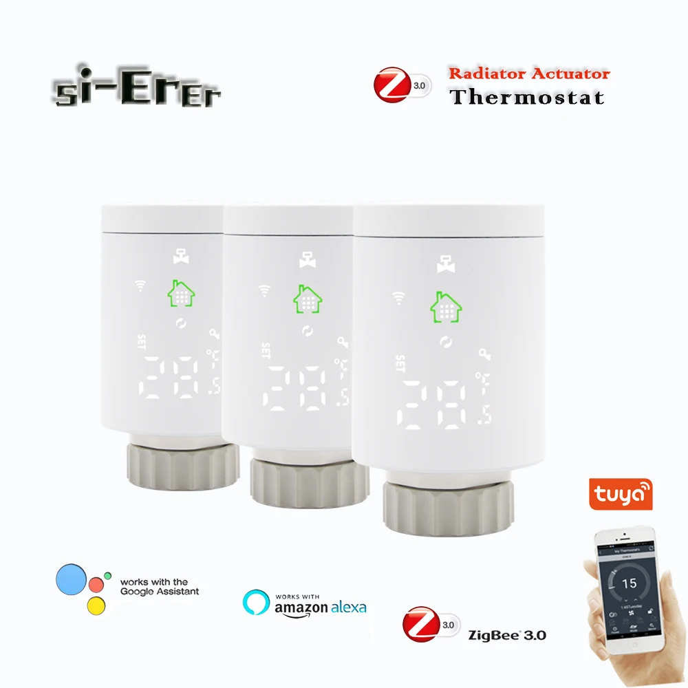 

Термостатический клапан Zigbee 3,0 для регулировки пола, TUYA с программируемым радиатором управления, работает с Google home