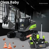 brand new 8 channel remote control alloy crawler excavator console light sound effect engineering vehicle toy for kids toy