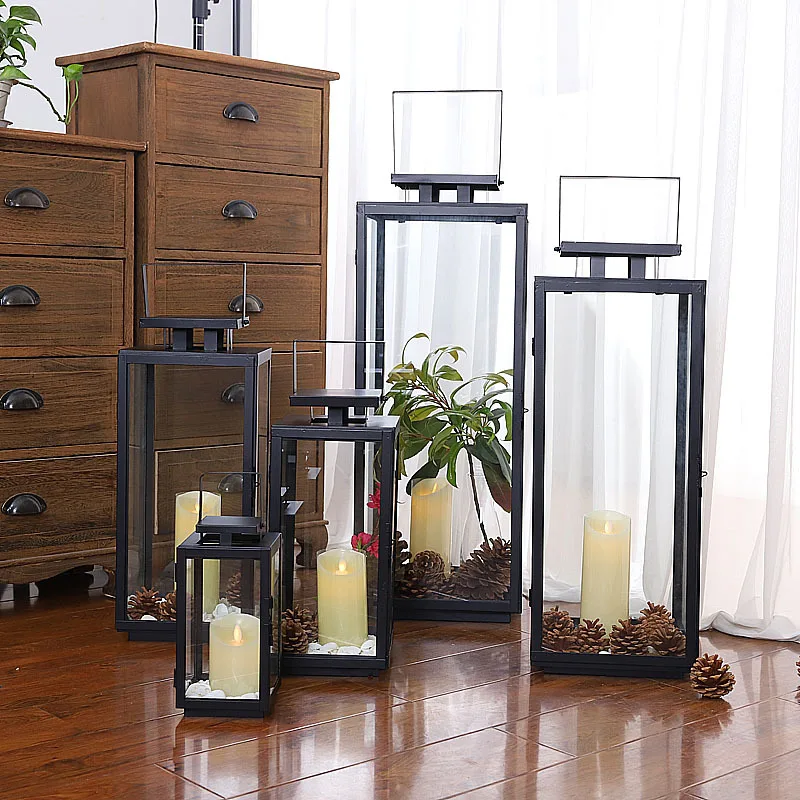 

Ветрозащитный уличный подсвечник стеклянный черный железный Большой Подсвечник в рустикальном стиле подсвечник скандинавский камышьяк у...