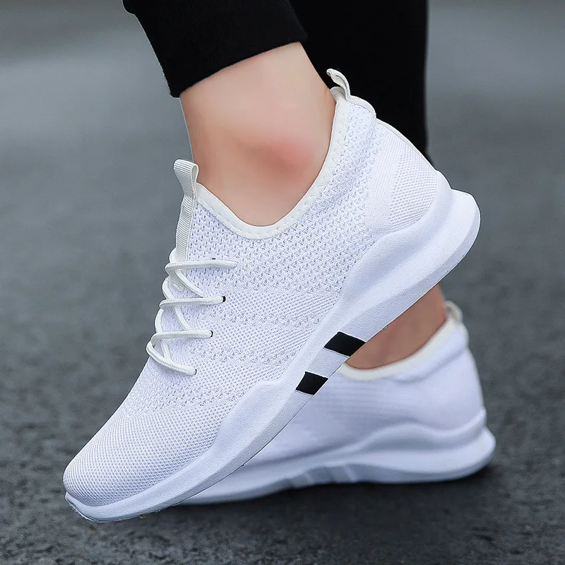 

2020 Fashion Mens Casual Shoes White Lace-Up Breathable Shoes Sneakers Basket White Black Tennis Mens Trainers Zapatillas Hombre