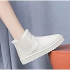 Зимние женские ботинки, плюшевые ботинки для снега, пушистые мягкие теплые повседневные белые ботильоны, женская обувь без застежки, ботинки на платформе, большой размер 42