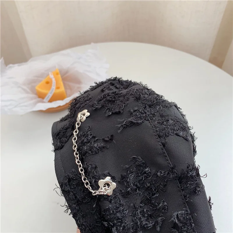 

Spring Summer Net Yarn Chain Berets Caps for Women Fashion Elegant Thin Painter Hat Ladies Girls Outdoor Travel Sunscreen Beret
