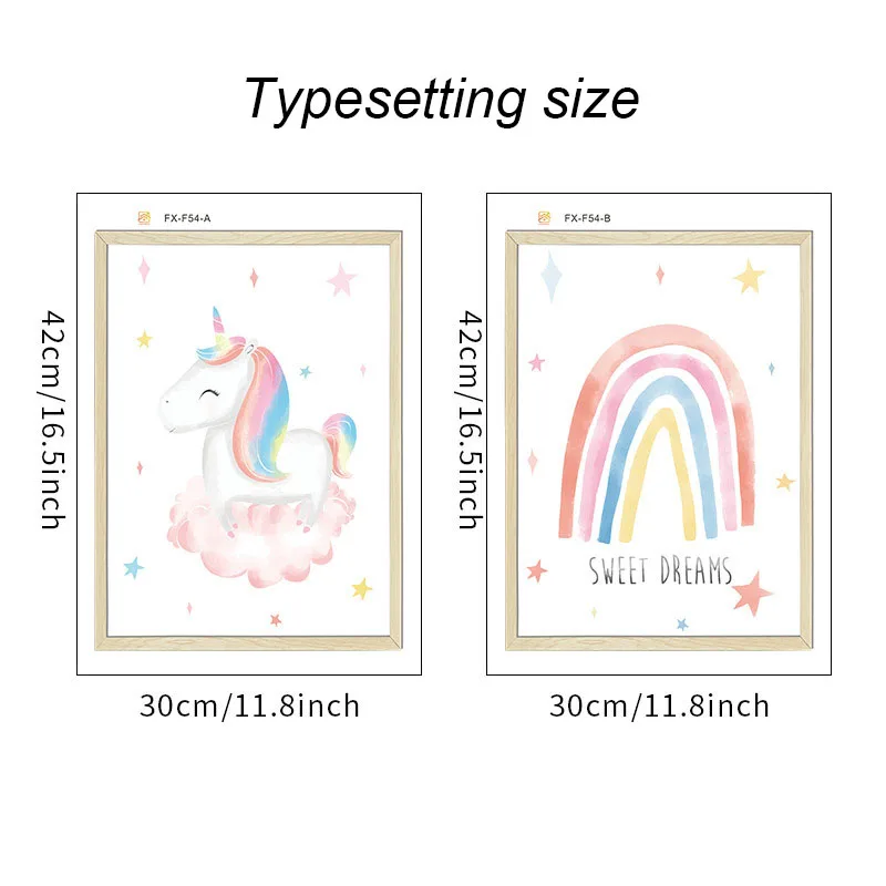 

Cartoon Animals Wall Stickers DIY Rainbow Unicorn Horse Wall Decals for House Kids Rooms Nursery Decoration
