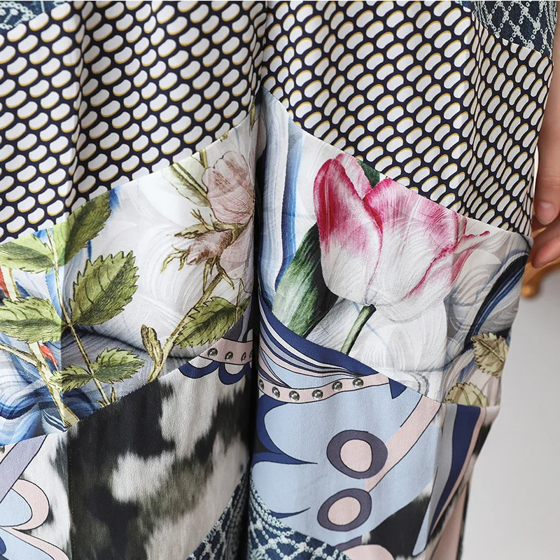 VOA шелковые жаккардовые штаны шаровары с принтом длинные женские плюс размер 5XL