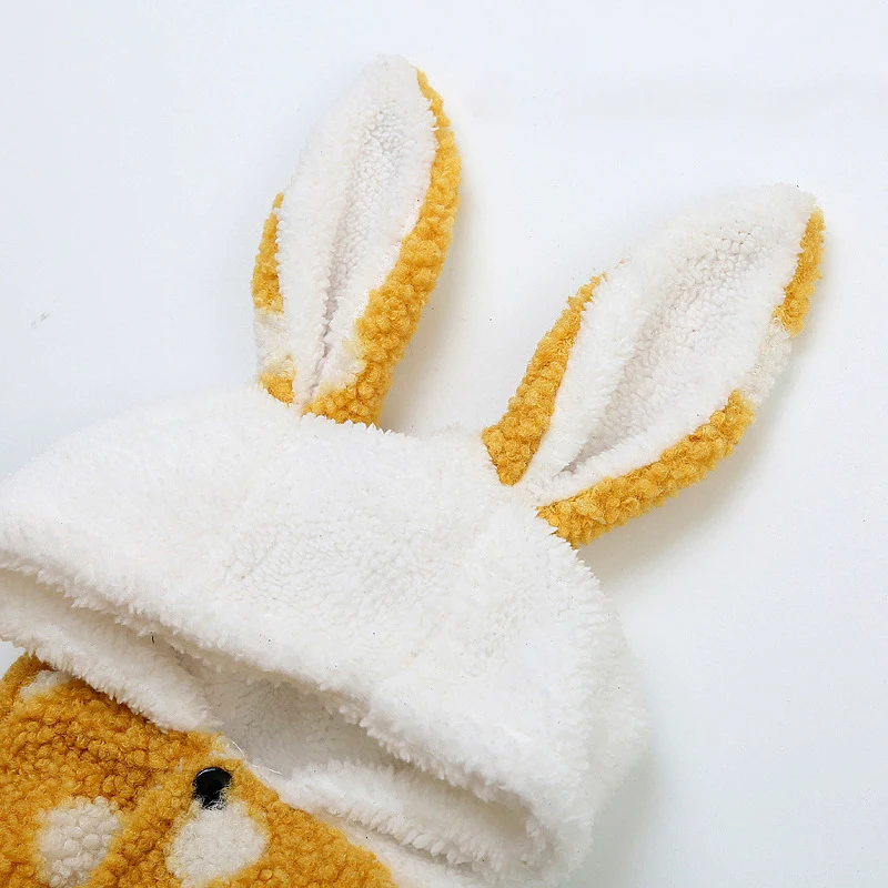 Одежда для собак с милым принтом кролика ветрозащитный Теплый комбинезон