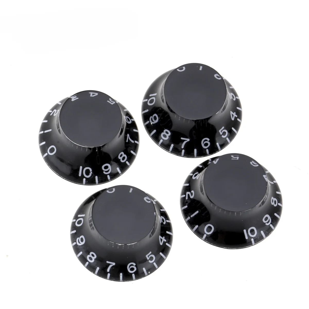 

Musiclily Pro Left Handed Metric Size 18 Splines Bell Top Hat Control Knobs for Asia Import Guitar Bass Pots, Black (Set of 4)