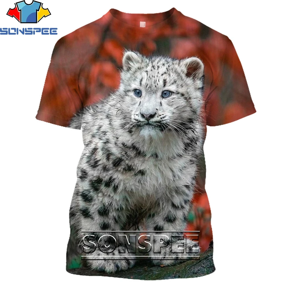 

SONSPEE Kawaii Leopard Young 3D Printed T Shirt Men's Fashion Casual T-shirts Summer Harajuku O-neck Short-sleeved Top Clothes