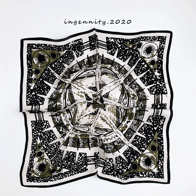 

Fashion 2021 New Women Summer Beach 100% Natural Real Silk Scarf Small Neck Scarves Shawl Bandana Hijab Pashmina Foulard Poncho