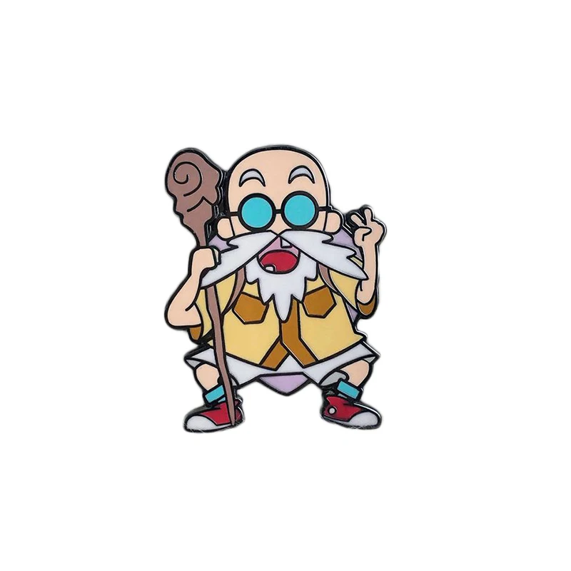 Master Roshi kawaii DBZ брошь истребитель творческие куртки рюкзак аксессуар|Броши| |