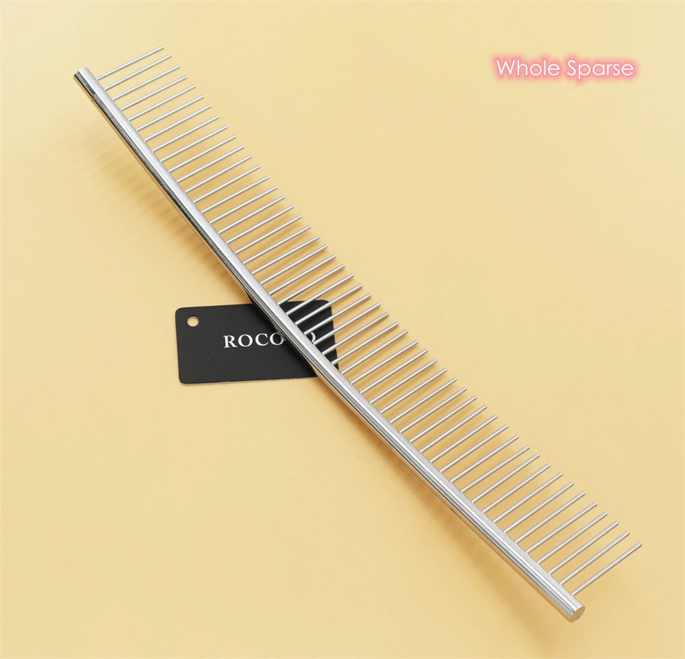 

25cm Dog Curved Comb Professional Stainless Steel Pet Grooming Comb Dense Sparse Teeth Dog Cat Cleaning Brush Hair Removal