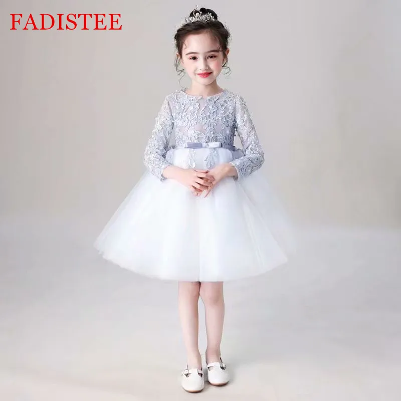 

Lace Long Sleeves Short Girls Dresses Princess Dress Sukienka Dziewczynka Flower Girl Dresses платье детское