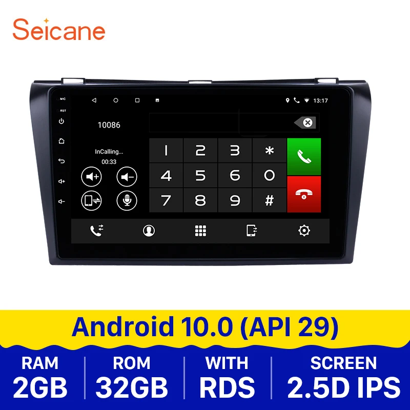 Seicane 2Din 9 &quotAndroid 10 0 Мульти сенсорный автомобильный Радио GPS для 2004 2005 2006 2007 2009 Mazda 3 с