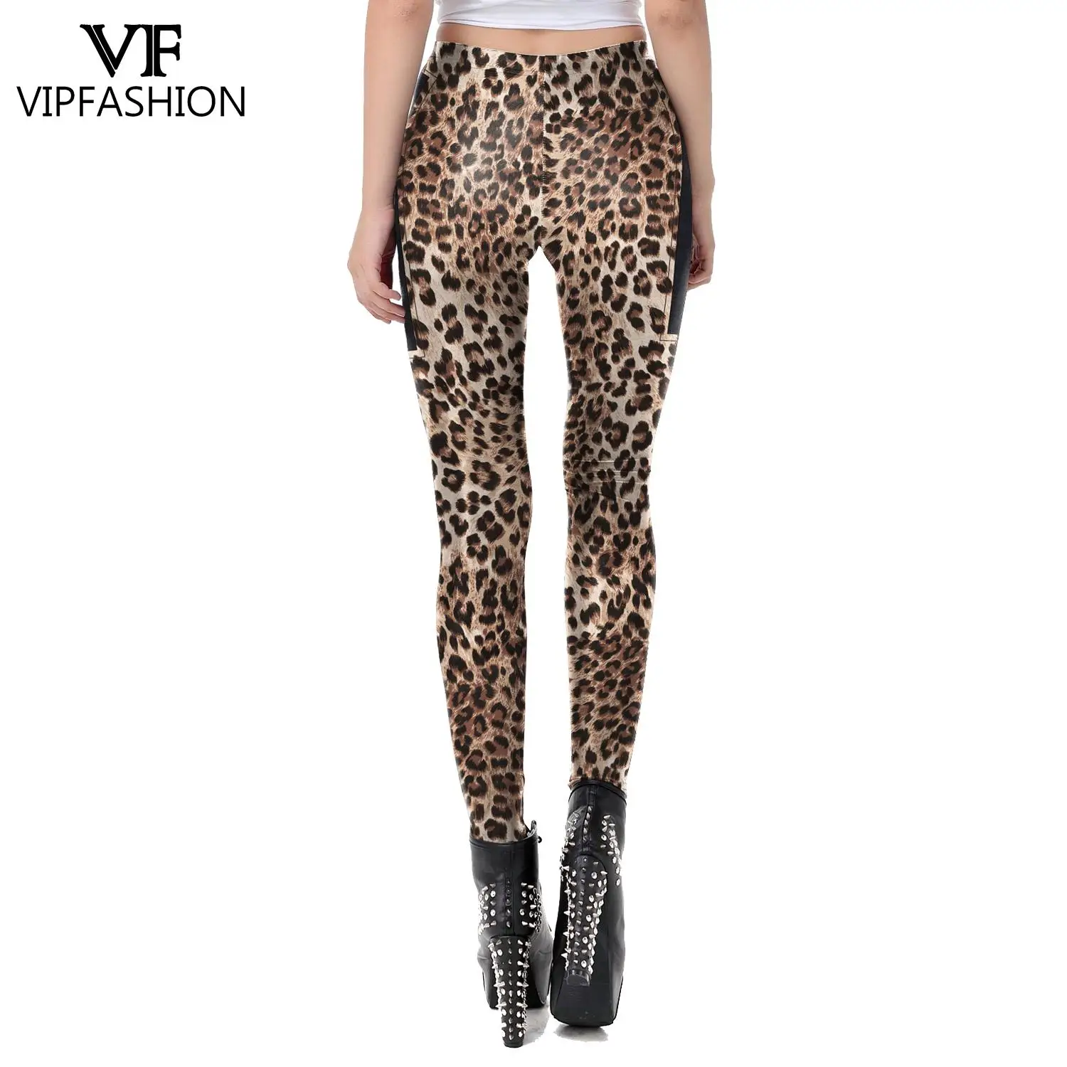 

VIP FASHION Leopard Sexy Leggings 3D Printed Female Tight Pants Women Casual Skinny Costume Elastic Plus Size Fitness Leggings