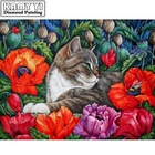 5D DIY Алмазная вышивка кошка алмазная живопись вышивка крестиком Мозаика квадратКруглый Алмаз Украшение