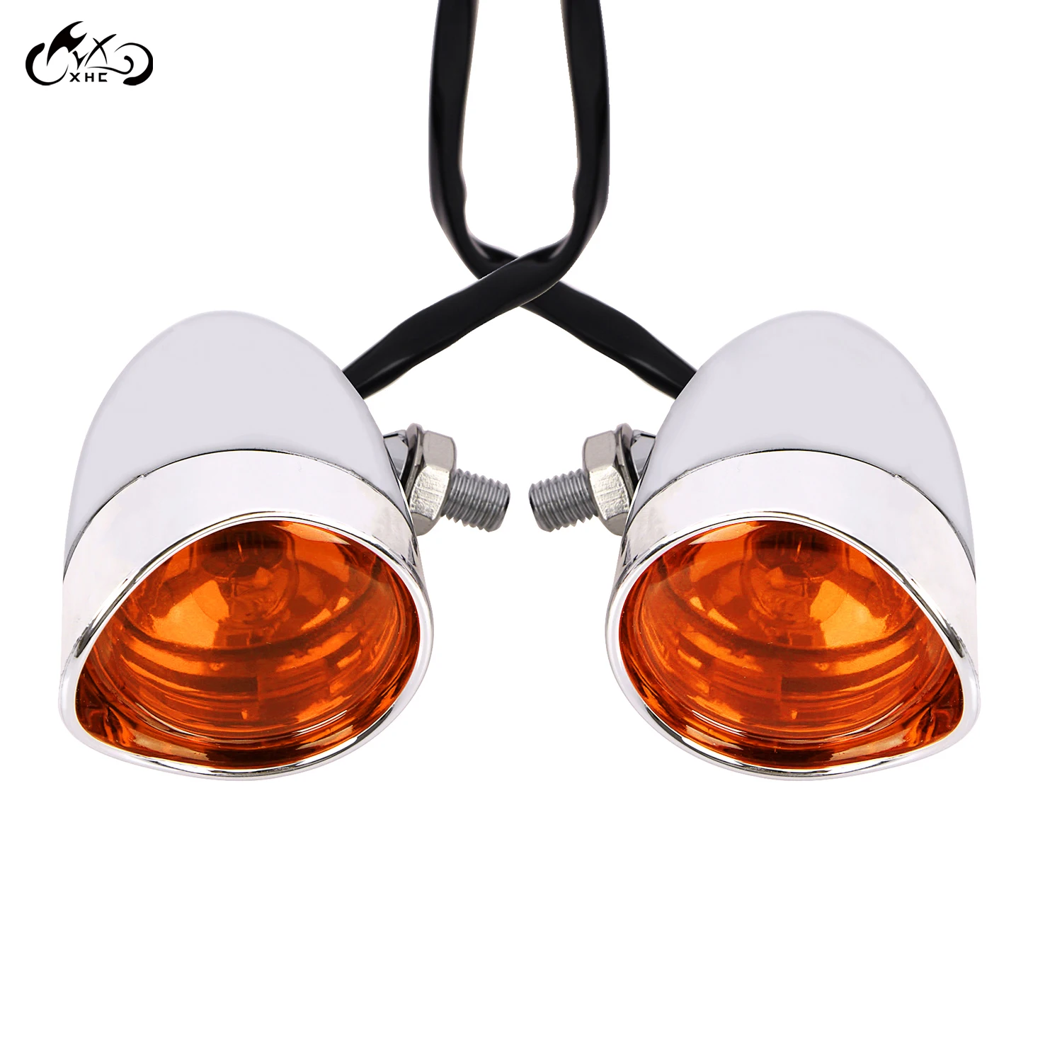 Хромированный мотоциклетный передний козырек пуленепробиваемый Янтарный