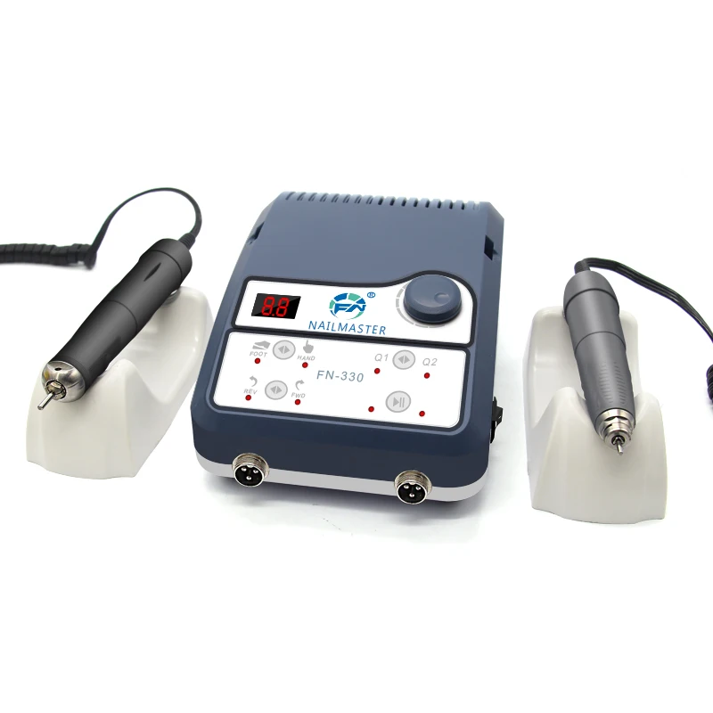 

50000rpm factory funuo FN330 NAIL MASTER nail polish machine two big chuck handpiece durable pedal control speed