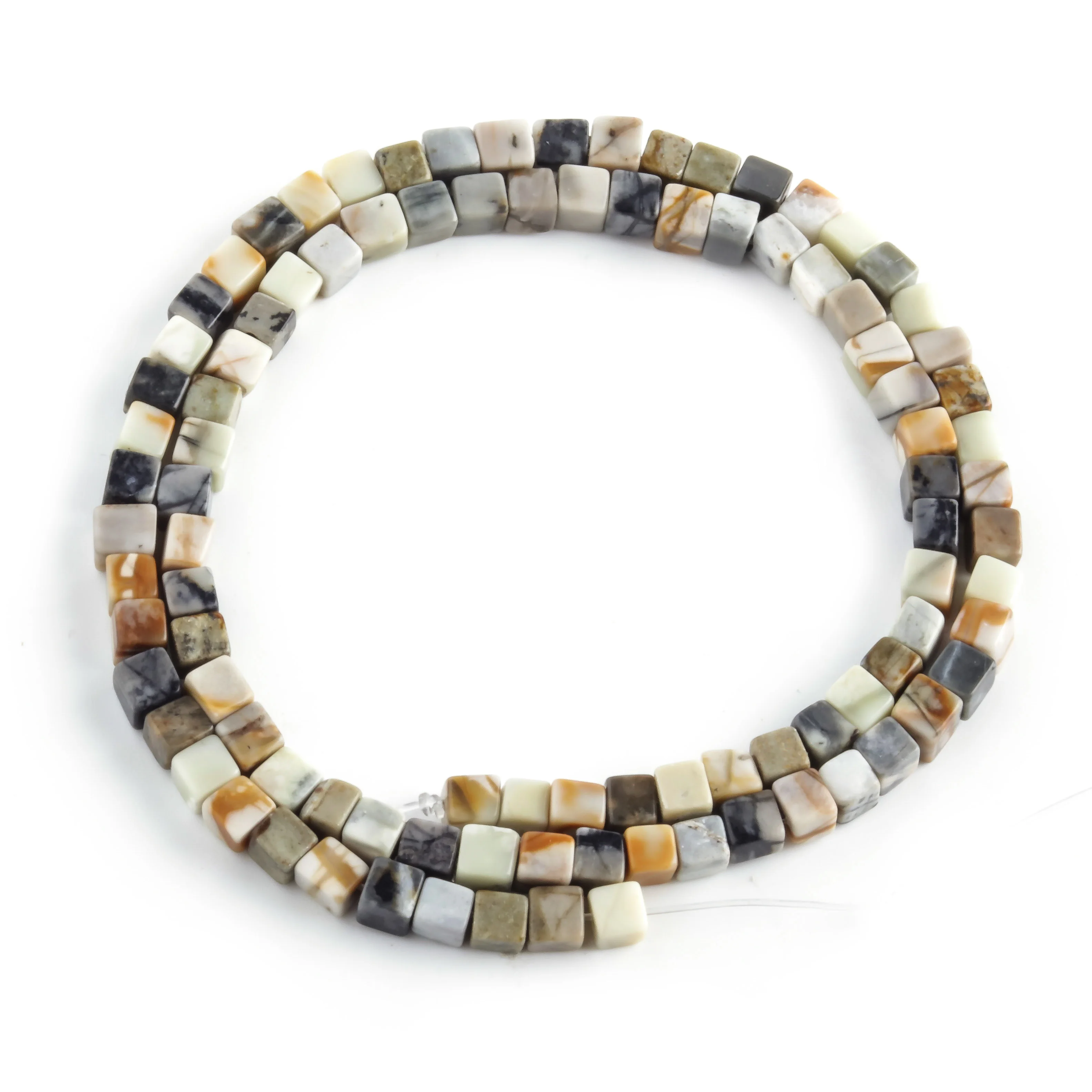 

Wholesale Natural Stone 4mm Picture Stone Cube Bead Loosely Spaced Beads Block Bead Septa Bead DIY Necklace Bangle