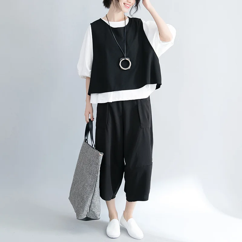 Новинка 2019 года. Модные корейские свободные женские комплекты из трех предметов.