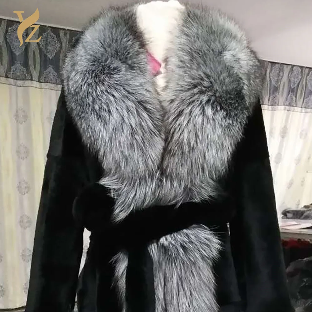 YZ. FURTURE/Модная теплая зимняя куртка из натурального меха кролика рекс высокого качества, новая куртка из натуральной кожи, модная Женская Толстая кофта