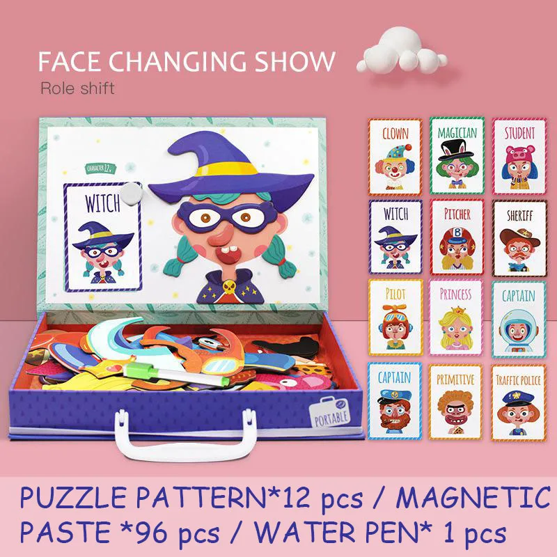 Деревянный магнитный пазл портативные магнитные наклейки раннее