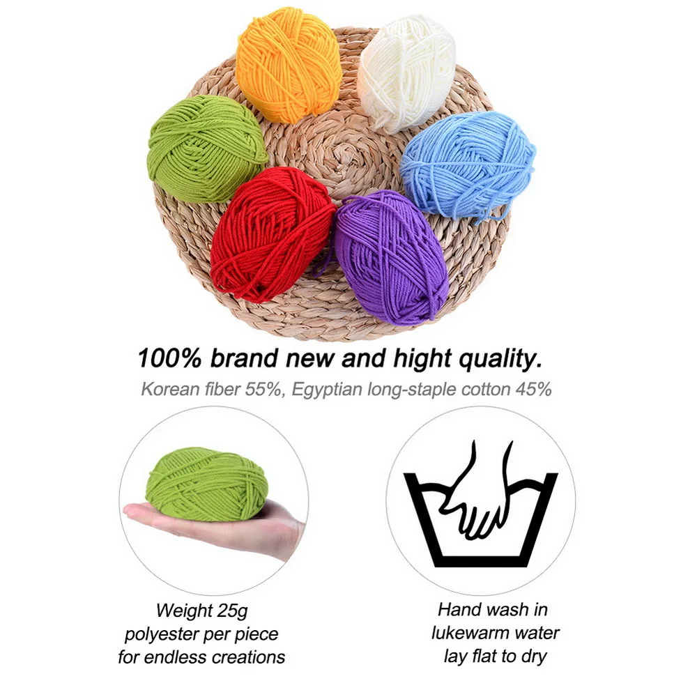 Молочная хлопчатобумажная пряжа удобная Смешанная шерстяная для шитья одежды