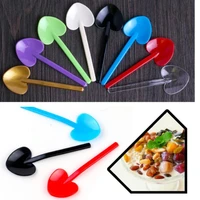 2000pcslot disposable colorful spoon heart shaped shovel love spoon dessert spoon ice cream spoon wholesale