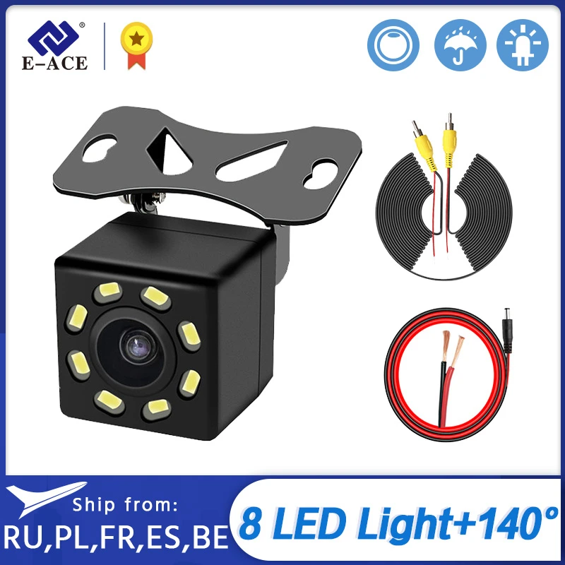 E ACE Автомобильная камера заднего вида 8 Led универсальная ночного видения HD CCD